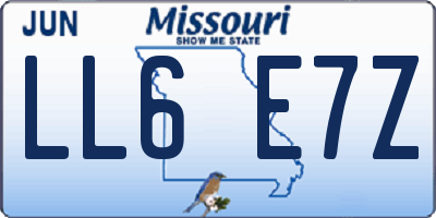 MO license plate LL6E7Z