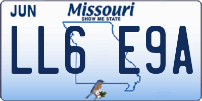MO license plate LL6E9A