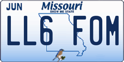 MO license plate LL6F0M