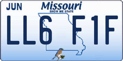 MO license plate LL6F1F