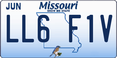 MO license plate LL6F1V