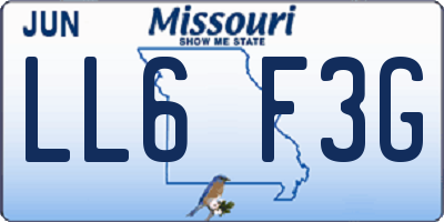 MO license plate LL6F3G