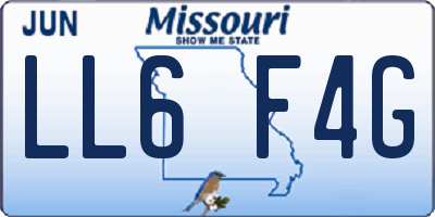 MO license plate LL6F4G