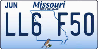 MO license plate LL6F5O