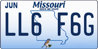 MO license plate LL6F6G