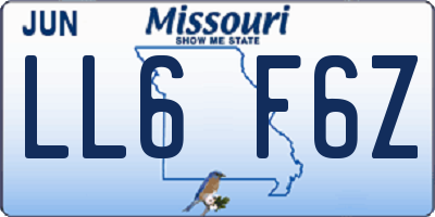 MO license plate LL6F6Z