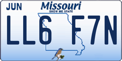 MO license plate LL6F7N