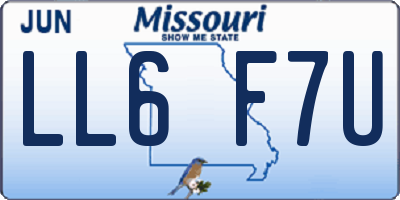 MO license plate LL6F7U