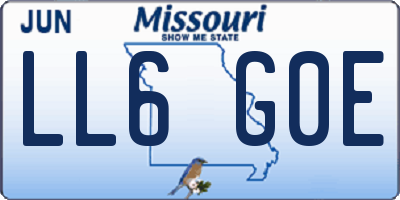 MO license plate LL6G0E