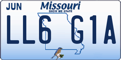 MO license plate LL6G1A