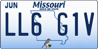 MO license plate LL6G1V