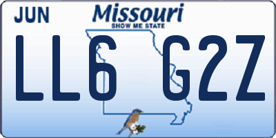 MO license plate LL6G2Z