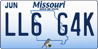 MO license plate LL6G4K