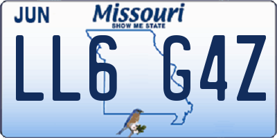 MO license plate LL6G4Z