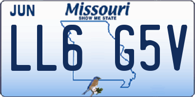 MO license plate LL6G5V