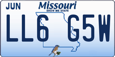 MO license plate LL6G5W