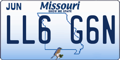MO license plate LL6G6N