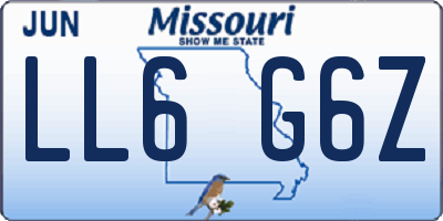 MO license plate LL6G6Z