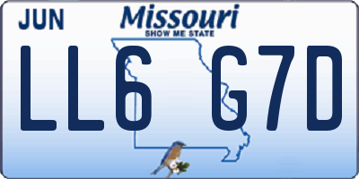 MO license plate LL6G7D