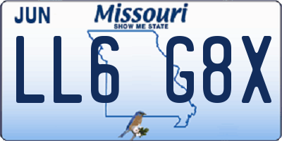 MO license plate LL6G8X