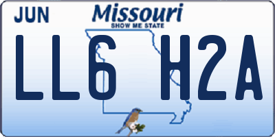 MO license plate LL6H2A