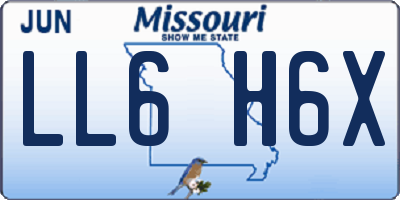 MO license plate LL6H6X