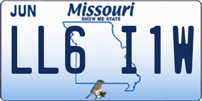 MO license plate LL6I1W