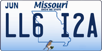 MO license plate LL6I2A