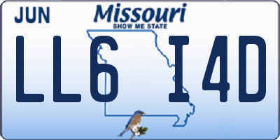 MO license plate LL6I4D