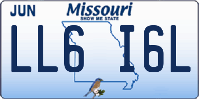 MO license plate LL6I6L