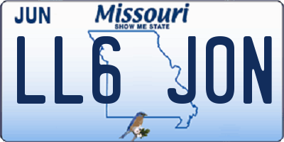 MO license plate LL6J0N