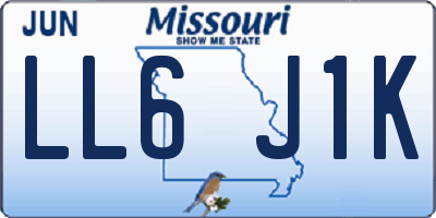 MO license plate LL6J1K