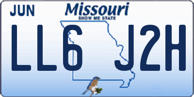MO license plate LL6J2H