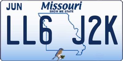 MO license plate LL6J2K