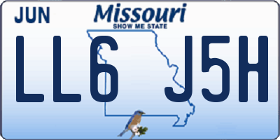 MO license plate LL6J5H