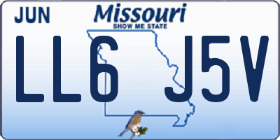 MO license plate LL6J5V