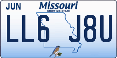 MO license plate LL6J8U