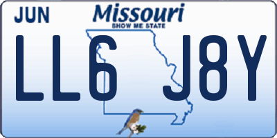 MO license plate LL6J8Y