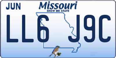 MO license plate LL6J9C