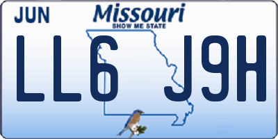 MO license plate LL6J9H