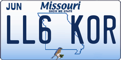 MO license plate LL6K0R