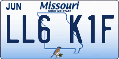MO license plate LL6K1F