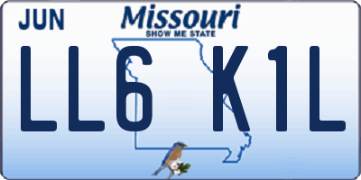 MO license plate LL6K1L