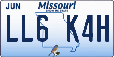 MO license plate LL6K4H