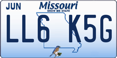 MO license plate LL6K5G
