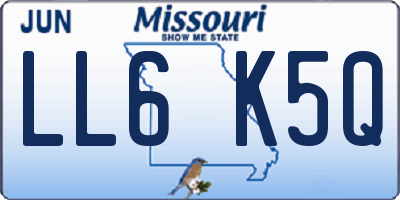 MO license plate LL6K5Q