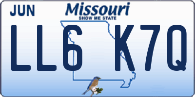 MO license plate LL6K7Q