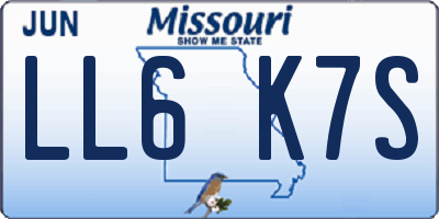 MO license plate LL6K7S
