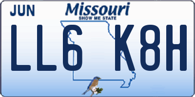 MO license plate LL6K8H