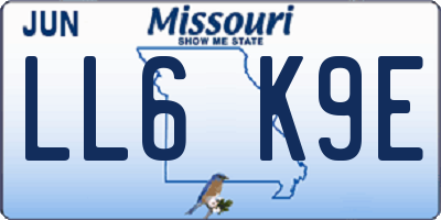 MO license plate LL6K9E